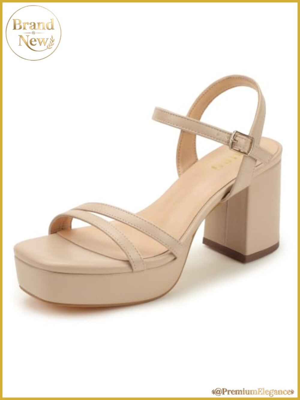 IDIFU Women's Platform Chunky Block Heel Strappy Slingback Sandals Dressy